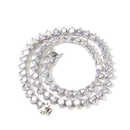 Heart Tennis Chain 6mm Cubic Zirconia